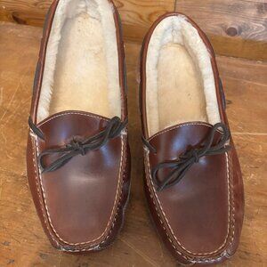 NWOT LL Bean Men's Leather Slippers Size 11